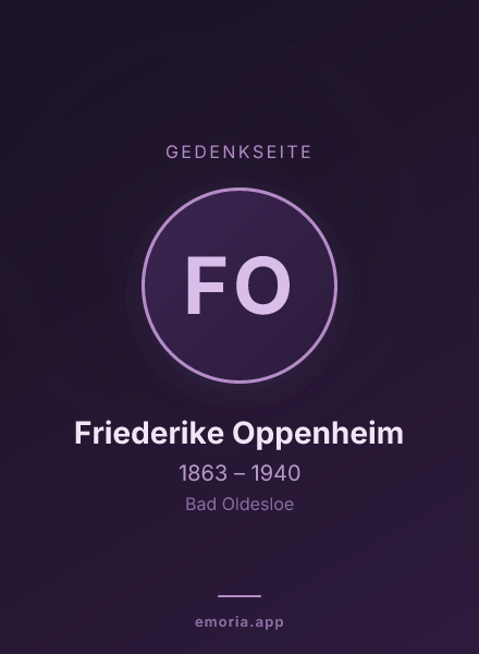 Gedenkportrait von Friederike Oppenheim