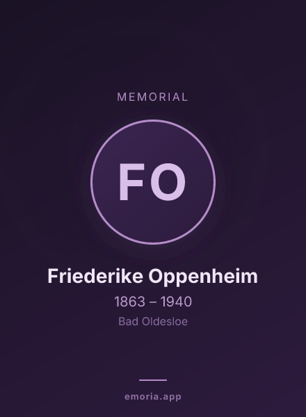 Memorial portrait of Friederike Oppenheim