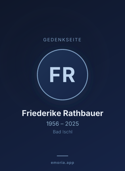 Gedenkportrait von Friederike Rathbauer