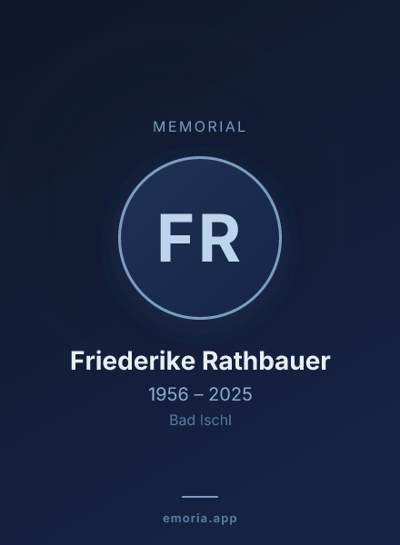 Memorial portrait of Friederike Rathbauer