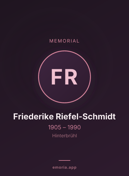 Memorial portrait of Friederike Riefel-Schmidt