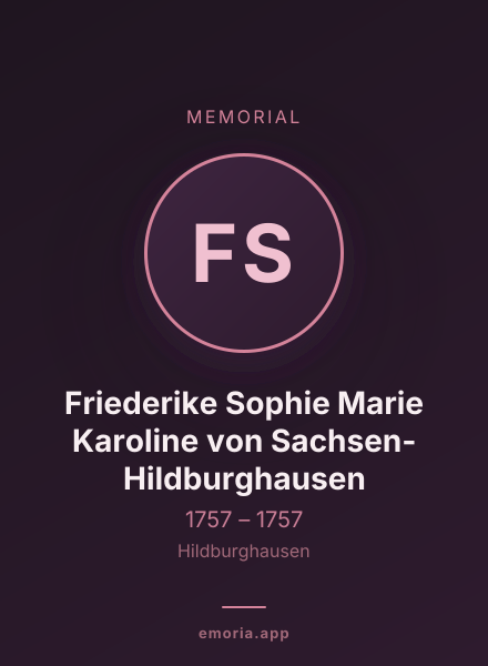 Memorial portrait of Friederike Sophie Marie Karoline von Sachsen-Hildburghausen