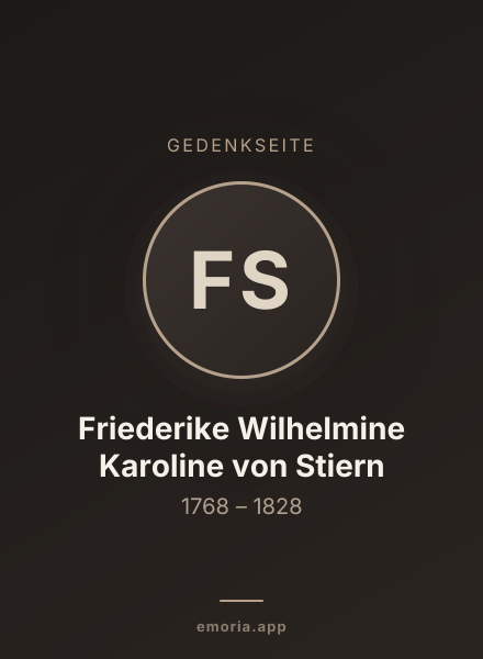 Gedenkportrait von Friederike Wilhelmine Karoline von Stiern