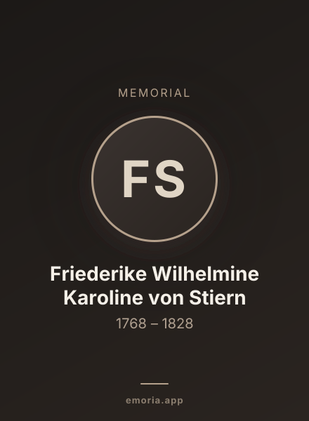 Memorial portrait of Friederike Wilhelmine Karoline von Stiern