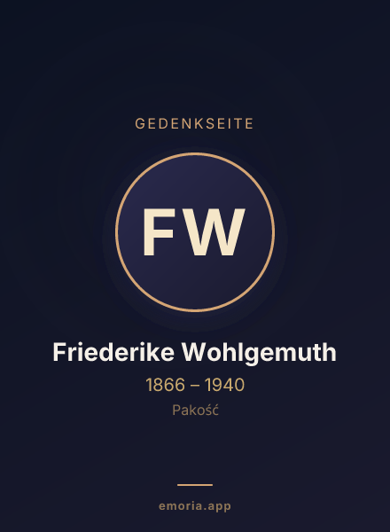Gedenkportrait von Friederike Wohlgemuth