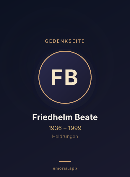 Gedenkportrait von Friedhelm Beate