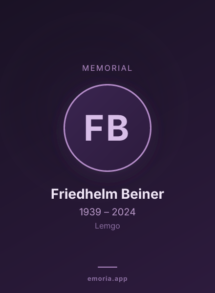 Memorial portrait of Friedhelm Beiner