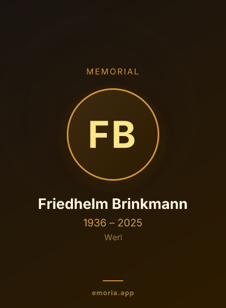 Memorial portrait of Friedhelm Brinkmann
