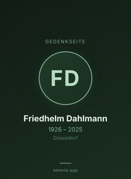 Gedenkportrait von Friedhelm Dahlmann