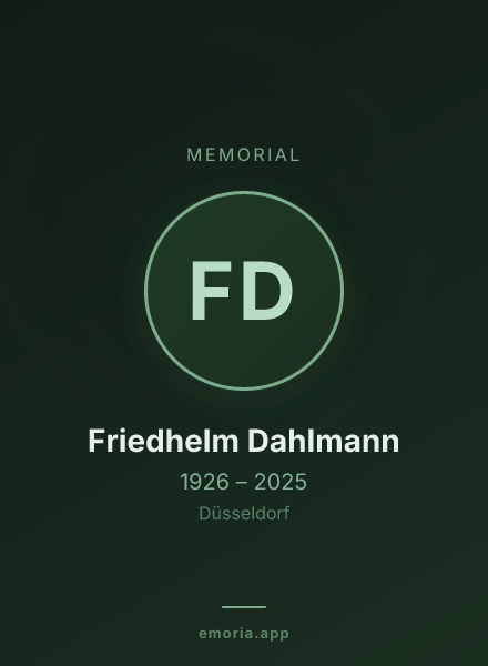 Memorial portrait of Friedhelm Dahlmann