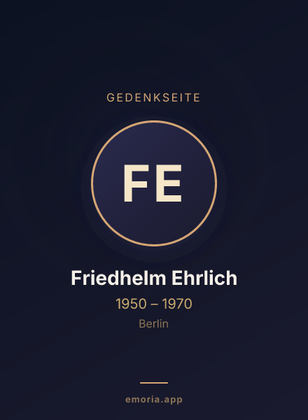 Gedenkportrait von Friedhelm Ehrlich