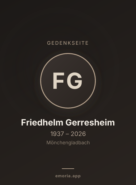 Gedenkportrait von Friedhelm Gerresheim