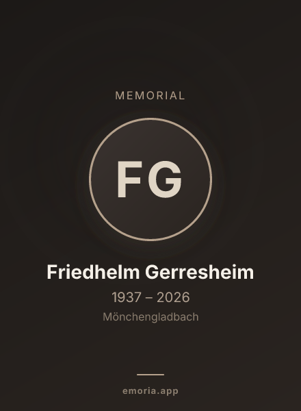 Memorial portrait of Friedhelm Gerresheim