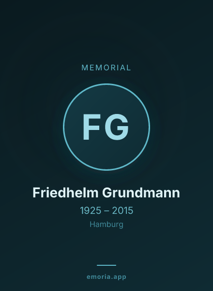 Memorial portrait of Friedhelm Grundmann
