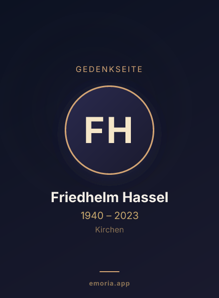 Gedenkportrait von Friedhelm Hassel