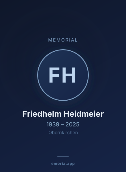 Memorial portrait of Friedhelm Heidmeier