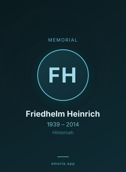 Memorial portrait of Friedhelm Heinrich