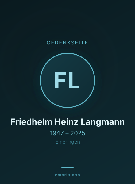 Gedenkportrait von Friedhelm Heinz Langmann