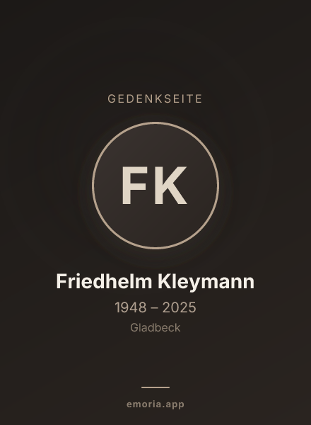 Gedenkportrait von Friedhelm Kleymann