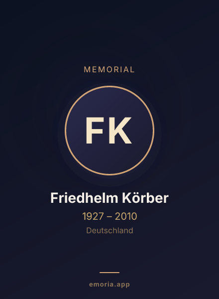 Memorial portrait of Friedhelm Körber