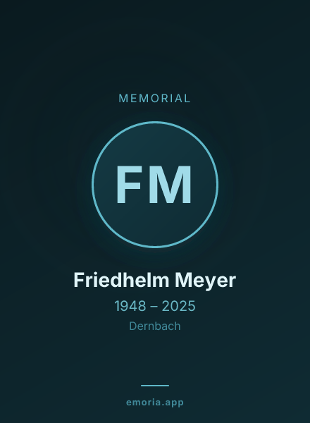 Memorial portrait of Friedhelm Meyer
