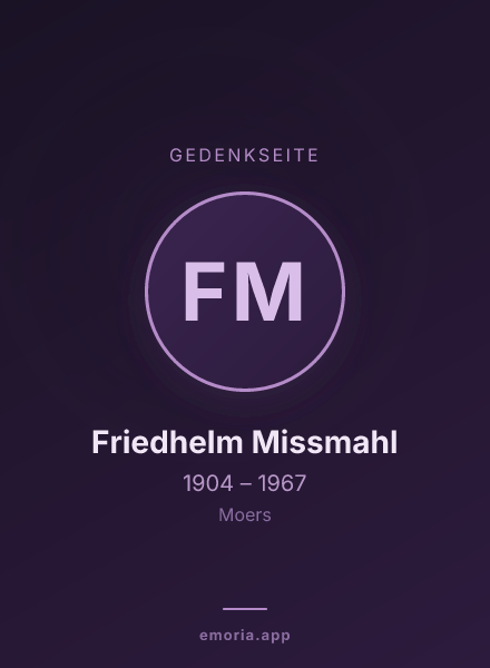 Gedenkportrait von Friedhelm Missmahl