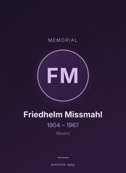 Memorial portrait of Friedhelm Missmahl