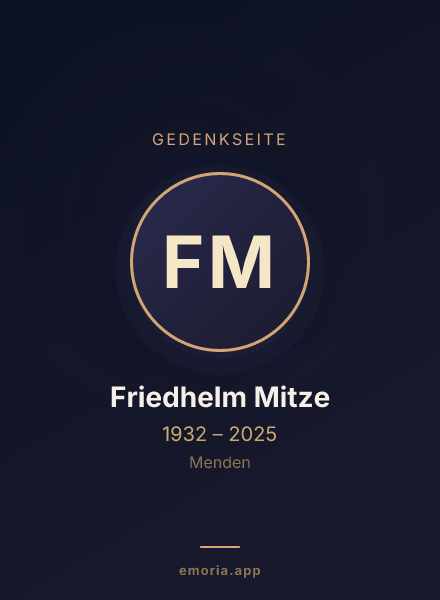 Gedenkportrait von Friedhelm Mitze