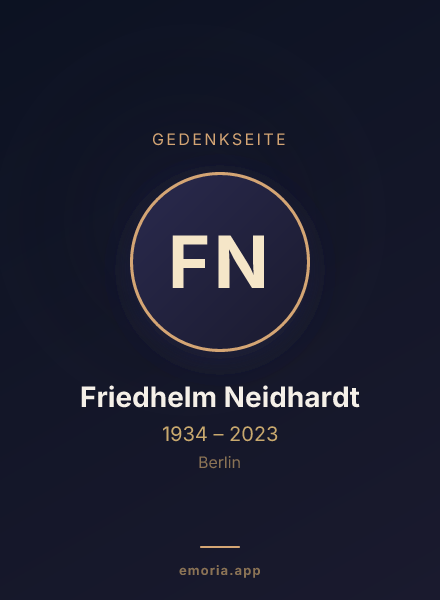 Gedenkportrait von Friedhelm Neidhardt
