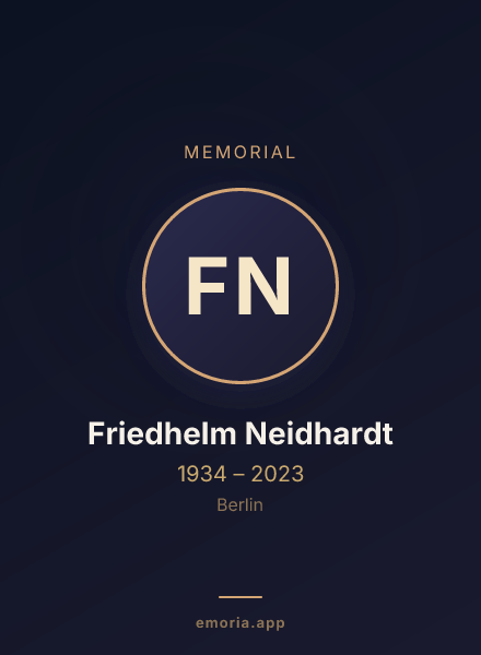 Memorial portrait of Friedhelm Neidhardt