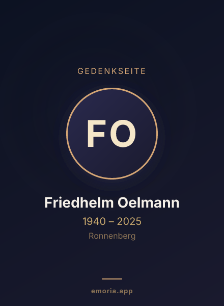 Gedenkportrait von Friedhelm Oelmann