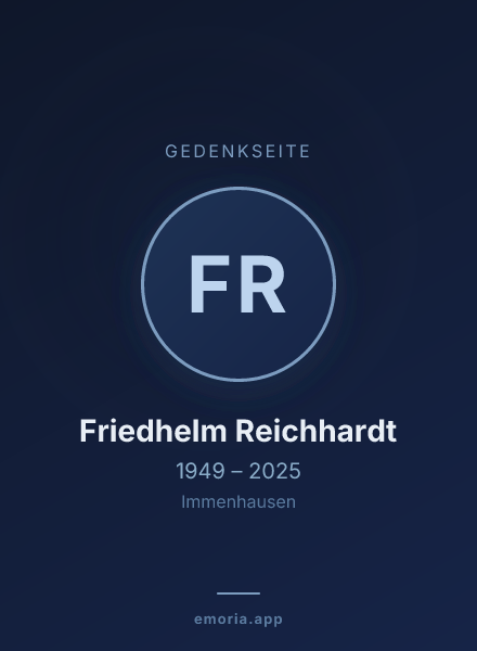 Gedenkportrait von Friedhelm Reichhardt