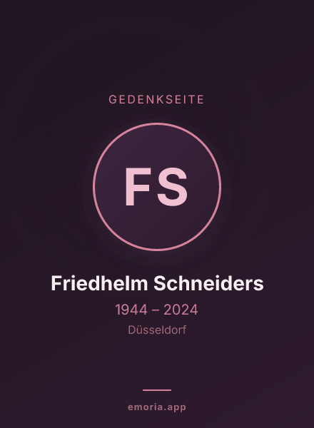 Gedenkportrait von Friedhelm Schneiders