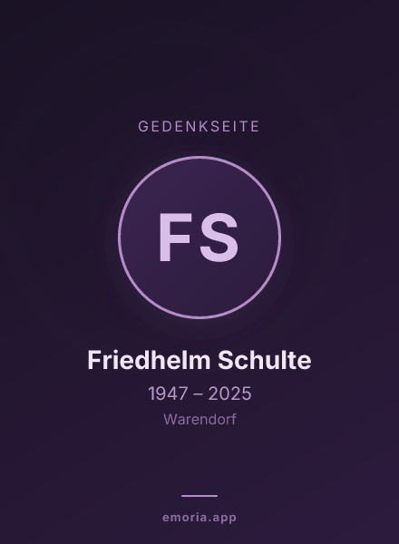 Gedenkportrait von Friedhelm Schulte