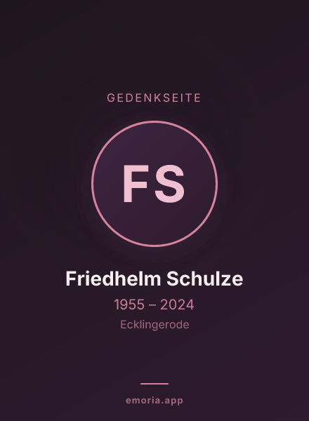 Gedenkportrait von Friedhelm Schulze