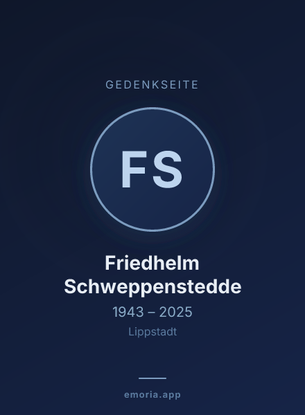 Gedenkportrait von Friedhelm Schweppenstedde