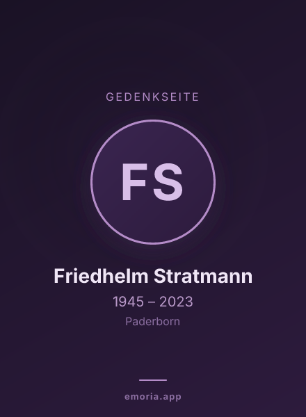 Gedenkportrait von Friedhelm Stratmann