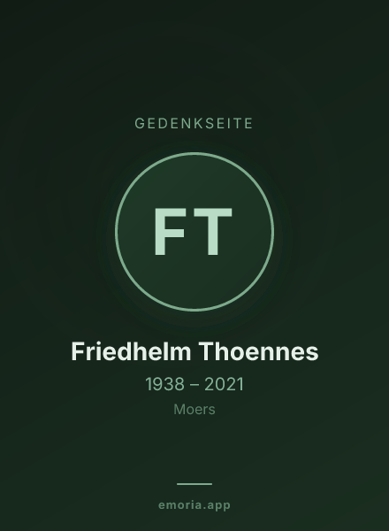 Gedenkportrait von Friedhelm Thoennes
