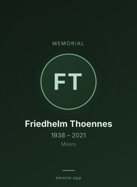 Memorial portrait of Friedhelm Thoennes