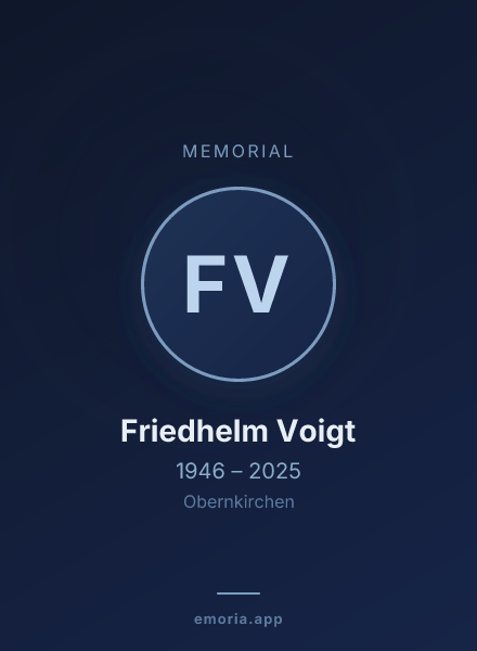 Memorial portrait of Friedhelm Voigt