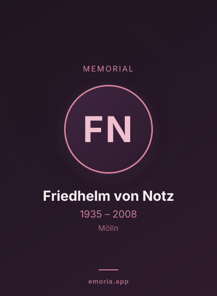 Memorial portrait of Friedhelm von Notz