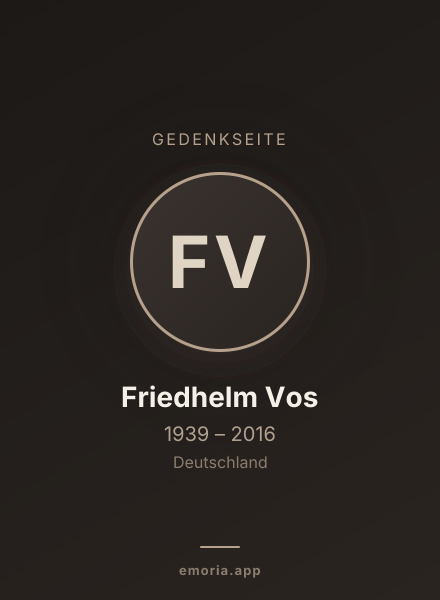 Gedenkportrait von Friedhelm Vos