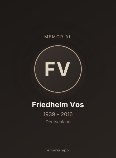 Memorial portrait of Friedhelm Vos