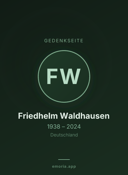 Gedenkportrait von Friedhelm Waldhausen