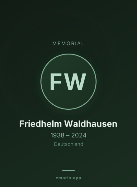 Memorial portrait of Friedhelm Waldhausen