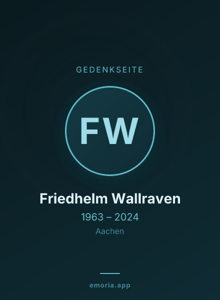 Gedenkportrait von Friedhelm Wallraven