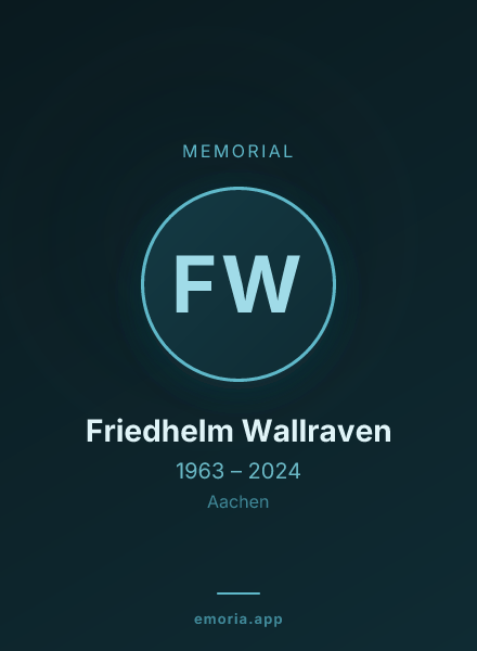 Memorial portrait of Friedhelm Wallraven