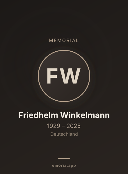 Memorial portrait of Friedhelm Winkelmann