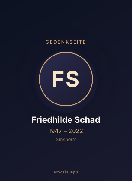Gedenkportrait von Friedhilde Schad