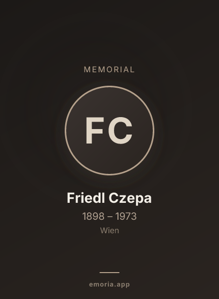 Memorial portrait of Friedl Czepa